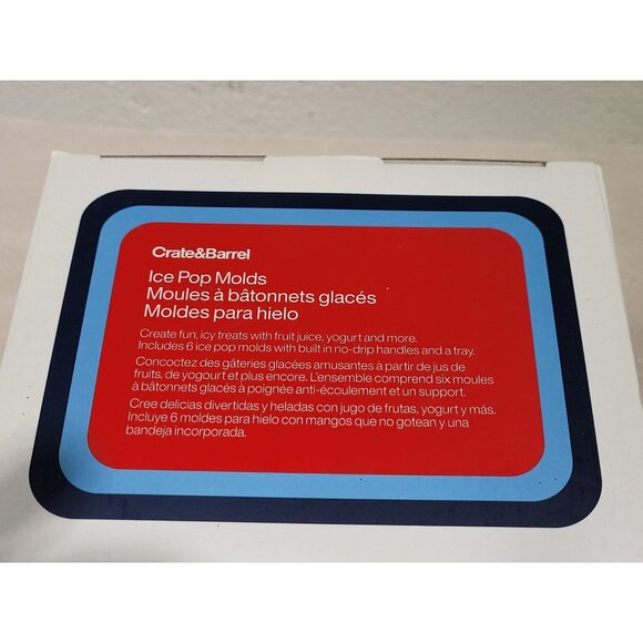 New Crate & Barrel Ice Pop Molds Popsicle Frozen Treat 6 - Picture 5 of 5